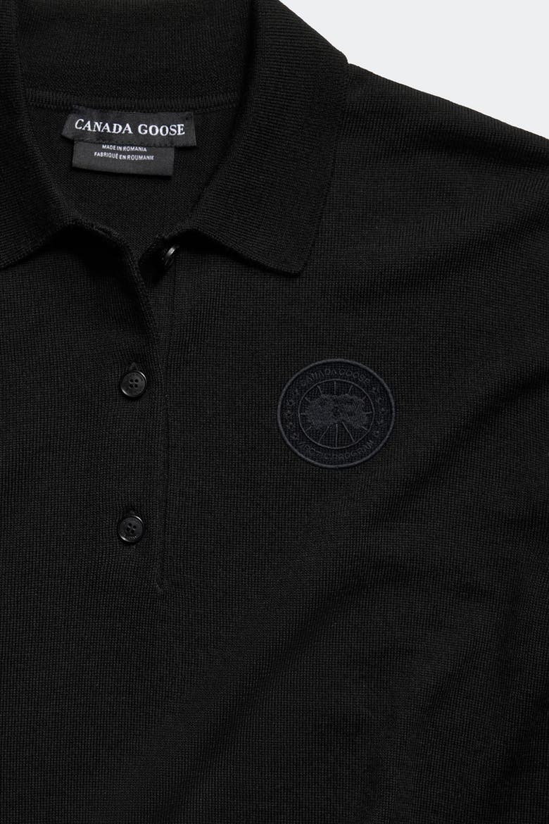 Melrose Knit Long Sleeve Polo, Alternate, color, Black