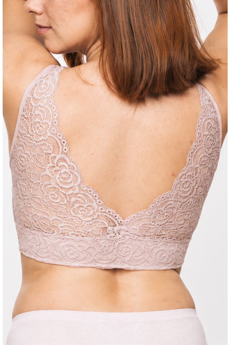 Soft Reversible V Lace Bralette, Alternate, color, Pale Mauve
