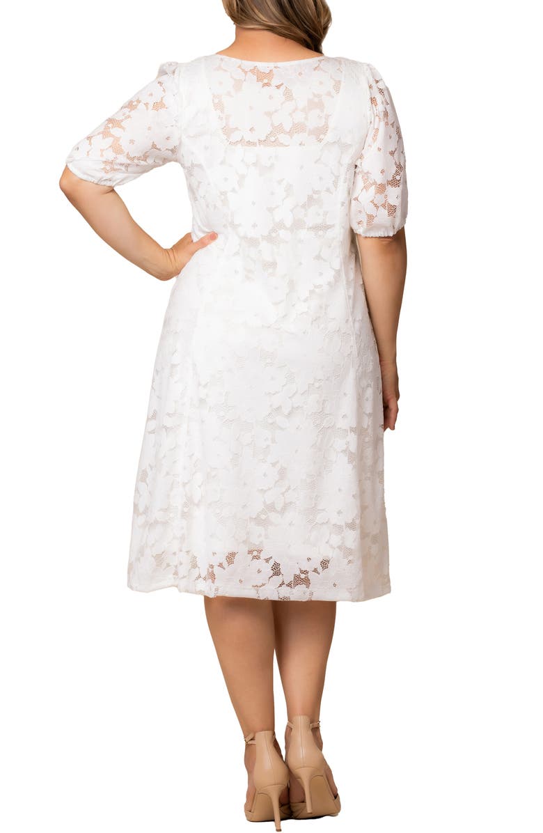 Kiyonna Emma Floral Lace Cocktail Midi Dress, Alternate, color,