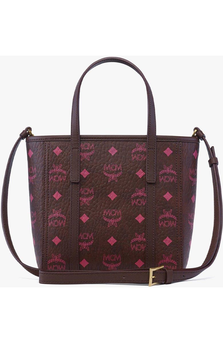 MCM Toni Top-Zip Shopper in Visetos, Alternate, color, Cinnamon