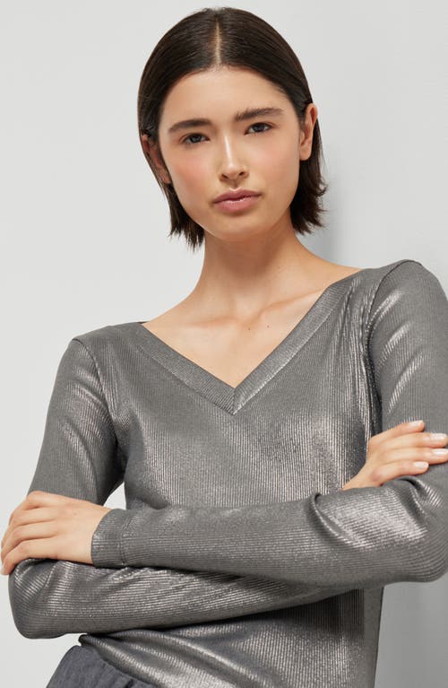 Brunello Cucinelli Sparkling Jersey T-shirt In Gray