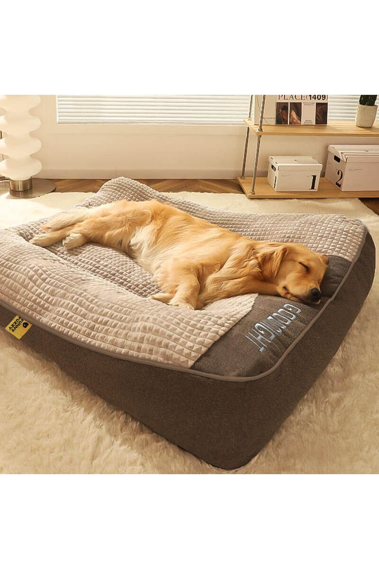 Scratch-resistant Dog Cushion Bed, Alternate, color, Brown