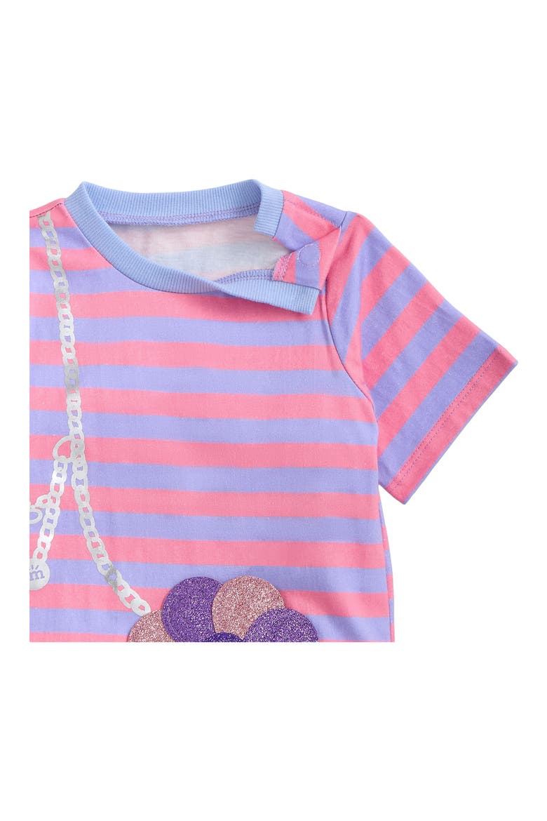 Kids' Fidget Stripe T-Shirt & Shorts Set, Alternate, color, PURPLE