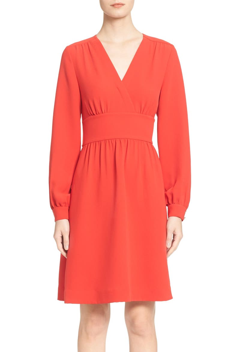 long sleeve tie dress, Main, color, LOLLIPOP RED