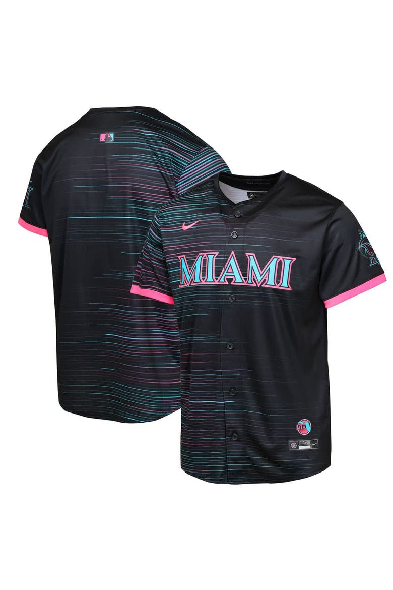 Youth Black Miami Marlins 2025 City Connect Limited Jersey, Alternate, color, Black