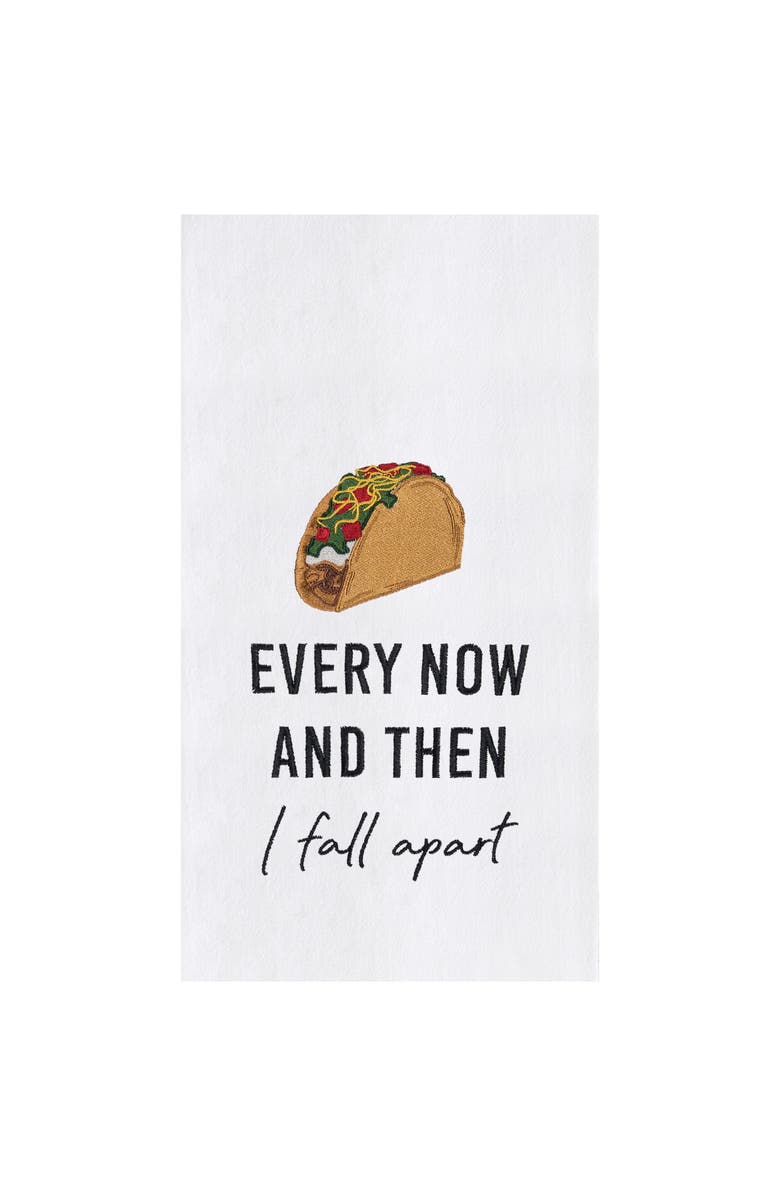 C&F Home Taco "Every Now and Then I Fall Apart" Funny Humorous 100% Cotton Flour Sack Kitchen Dishtowel, Main, color, Yellow