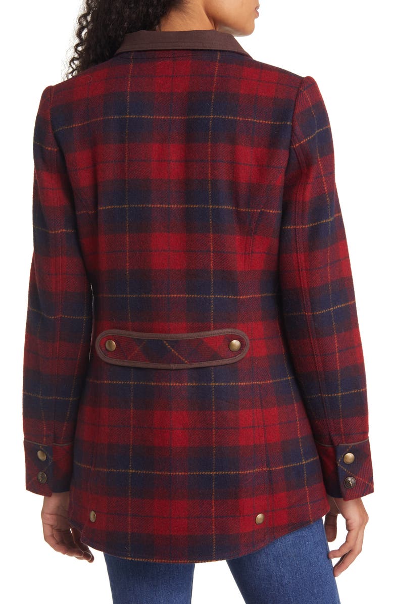 Joules Women's Plaid Wool Blend Field Coat, Alternate, color, 