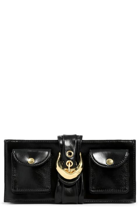 Buckle Leather Clutch