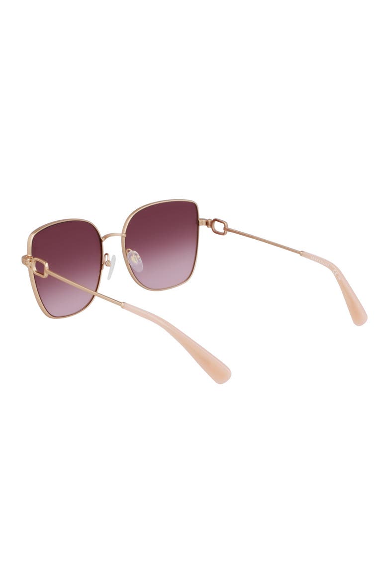 Foulonn 58mm Gradient Butterfly Sunglasses, Alternate, color, ROSE GOLD/GRADIENT BROWN