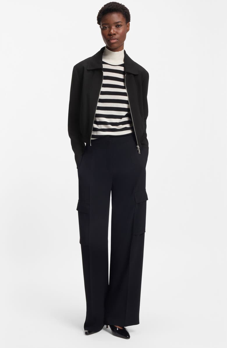 BOSS Jocalena Zip Jacket, Alternate, color, Black