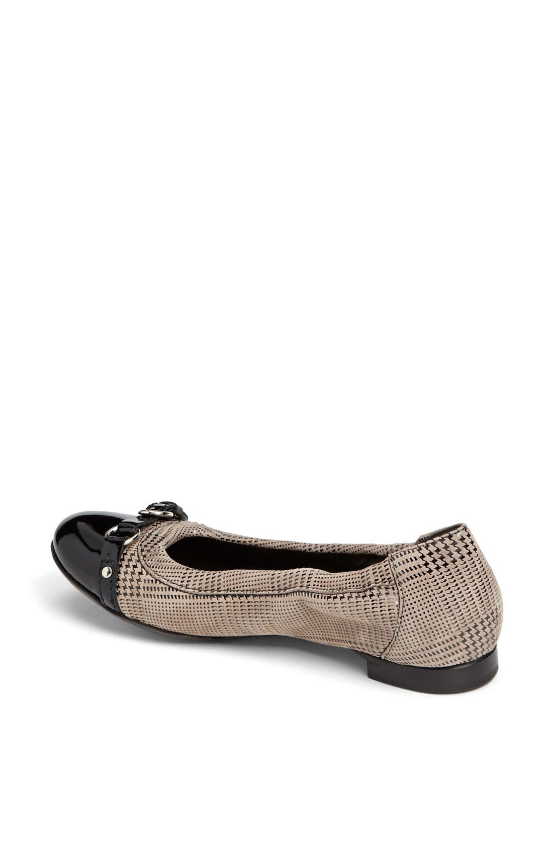 Cap Toe Ballerina Flat, Alternate, color, TAUPE HERRINGBONE