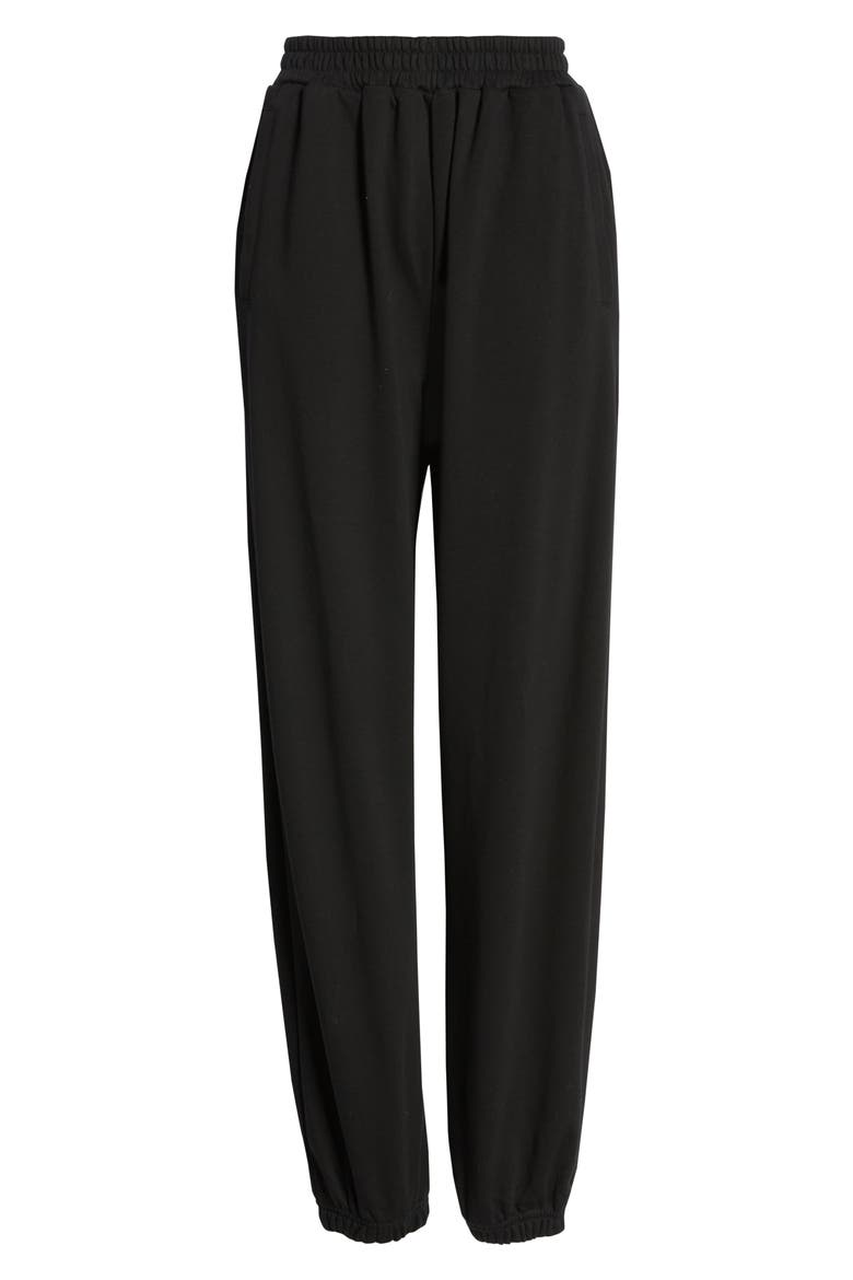 French Terry Sweatpants, Alternate, color, BLACK