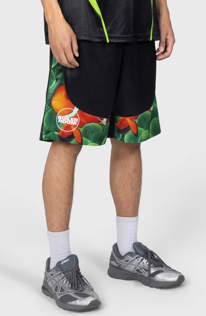 PLEASURES Aqua Sport Shorts, Alternate, color, Black