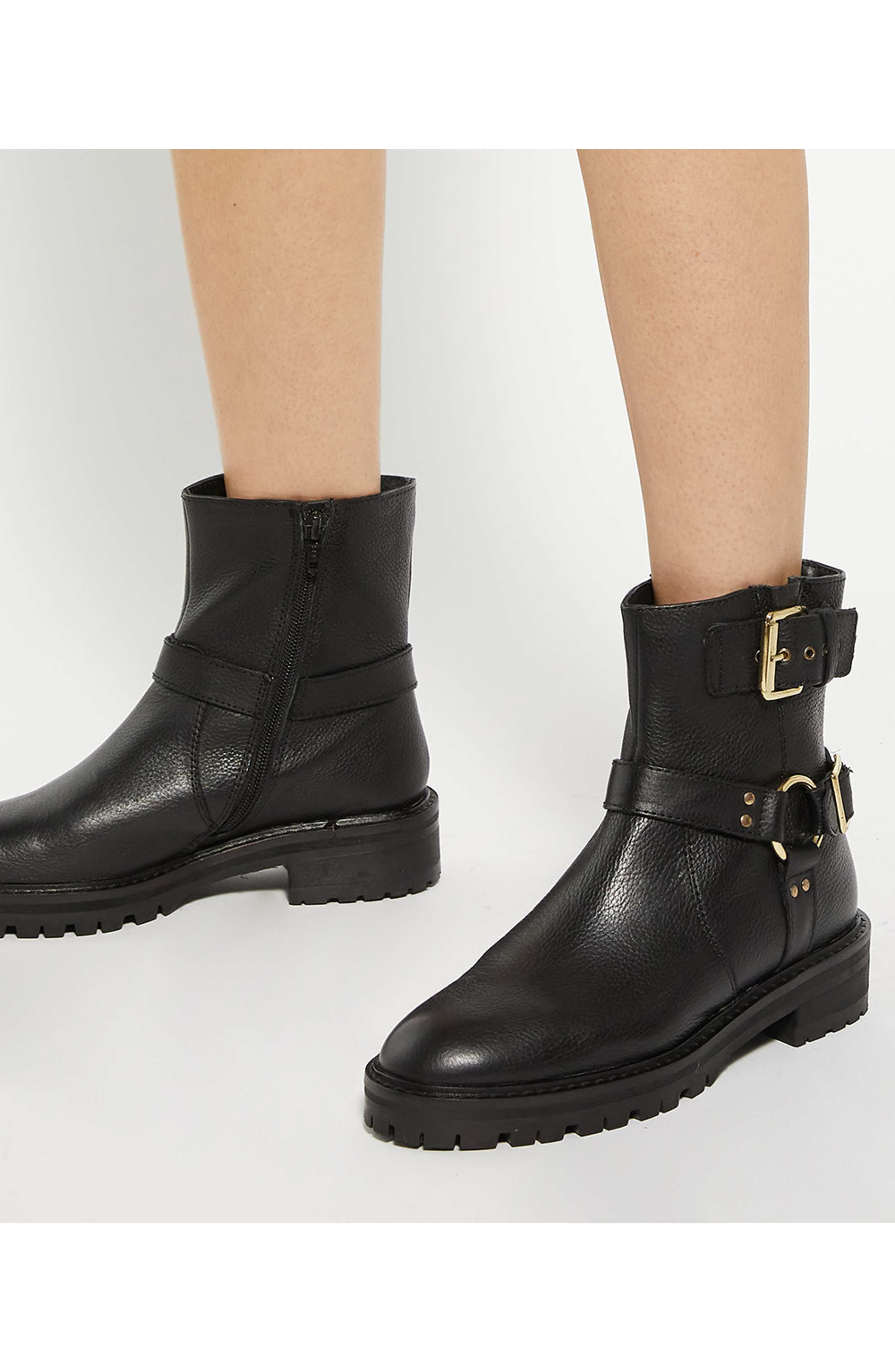 Dune London Piton Bootie, Alternate, color, Black-Leather