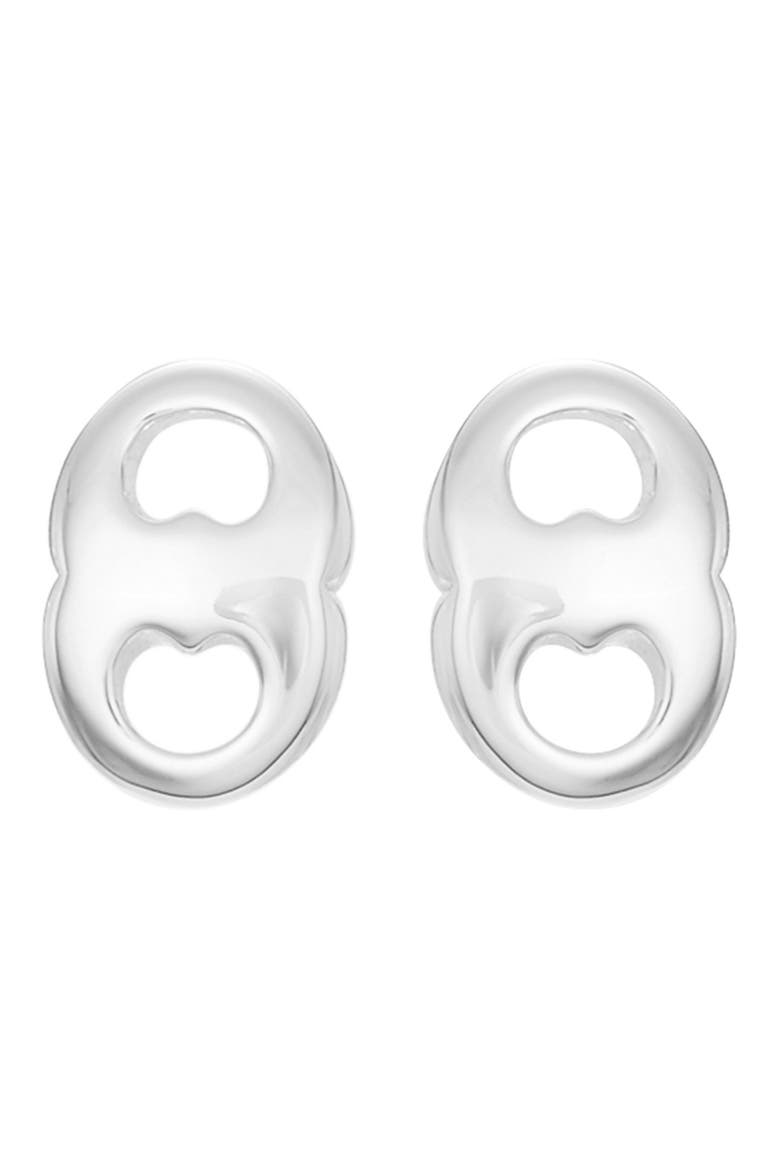 Gemini Link Stud Earrings, Main, color, LIGHT SILVER