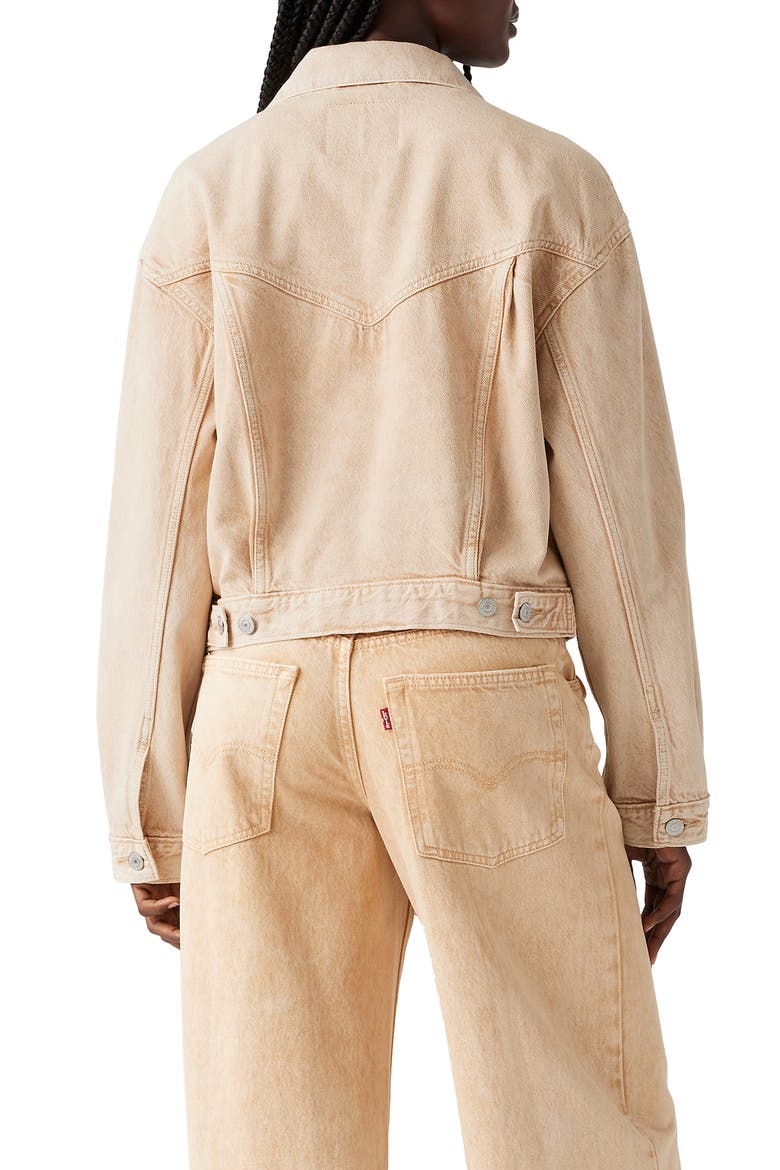 Shrunken '90s Denim Trucker Jacket, Alternate, color, CHATTER KHAKI TRUCKER
