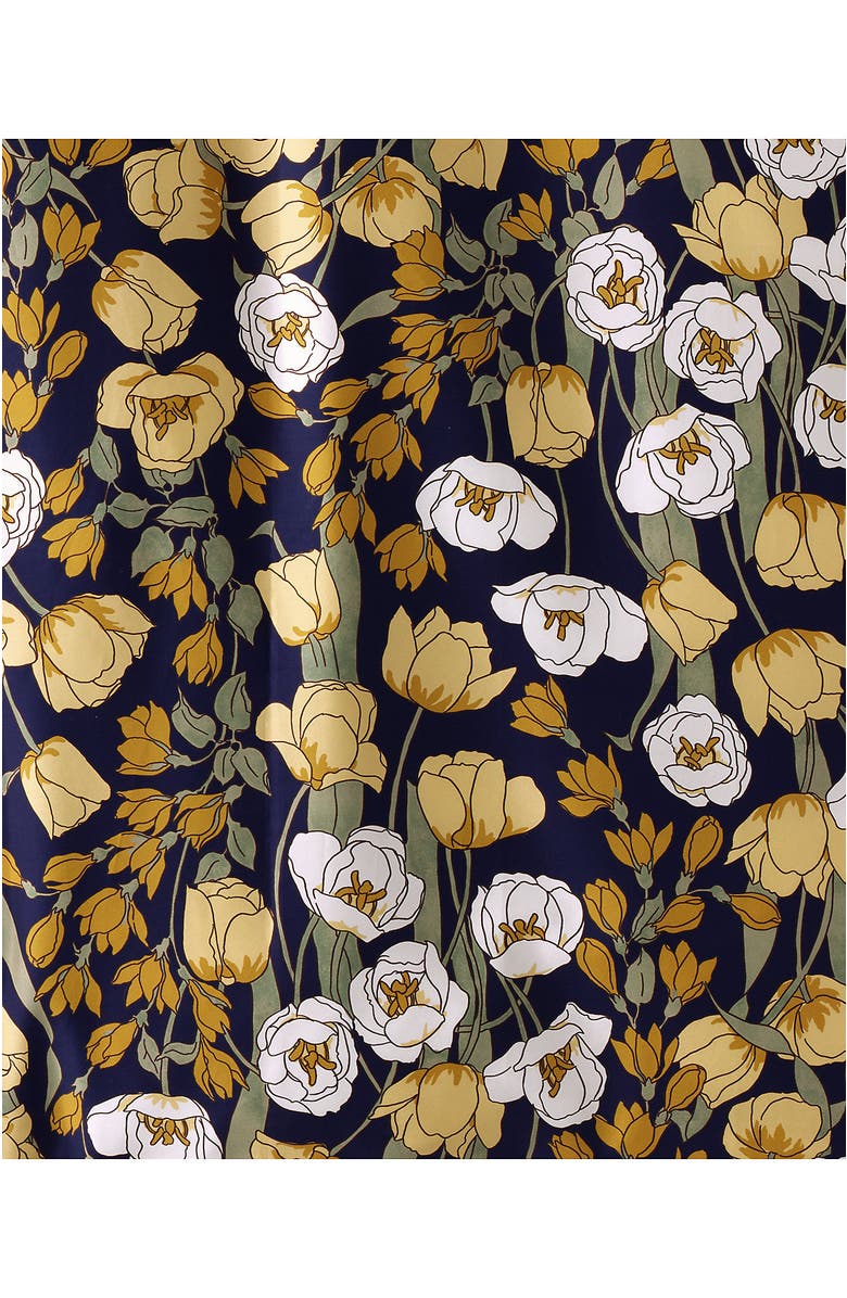 Lands' End 400 Thread Count Premium Supima Cotton No Iron Sateen Duvet Bed Cover, Alternate, color, Deep Sea Navy Poetic Floral