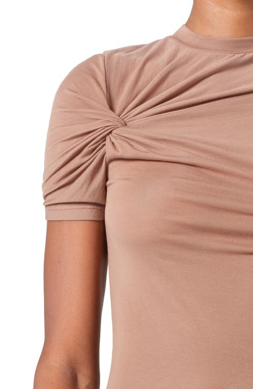 Agolde Lissa Twist Front T-shirt In Moth (brownish Tan)