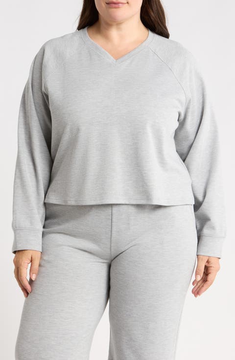 V-Neck French Terry Sweatshirt