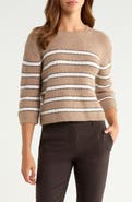 CeCe Stripe Pointelle Stitch Sweater