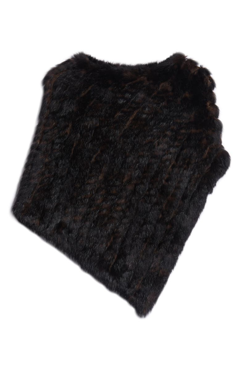 La Fiorentina Genuine Rabbit Fur Poncho, Alternate, color, 