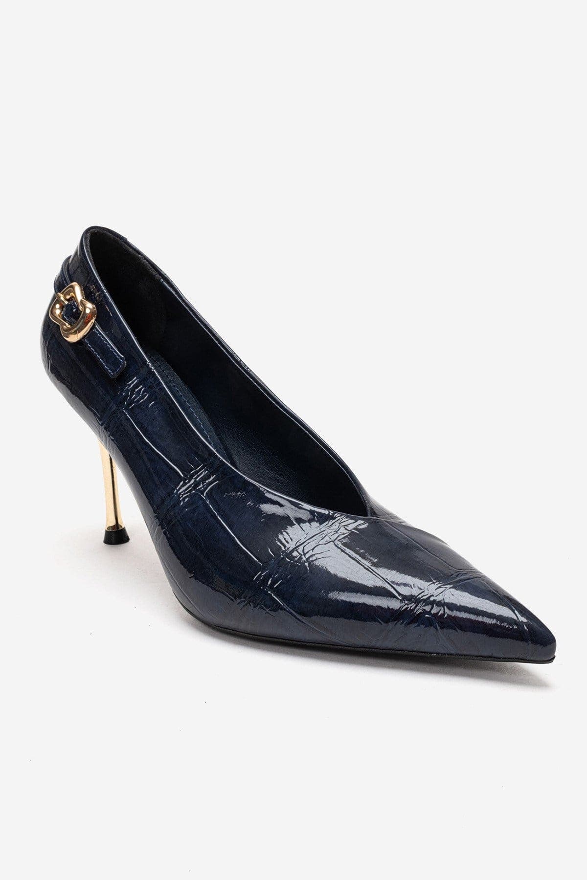Molly Stiletto Pump, Alternate, color, Navy Patent Print