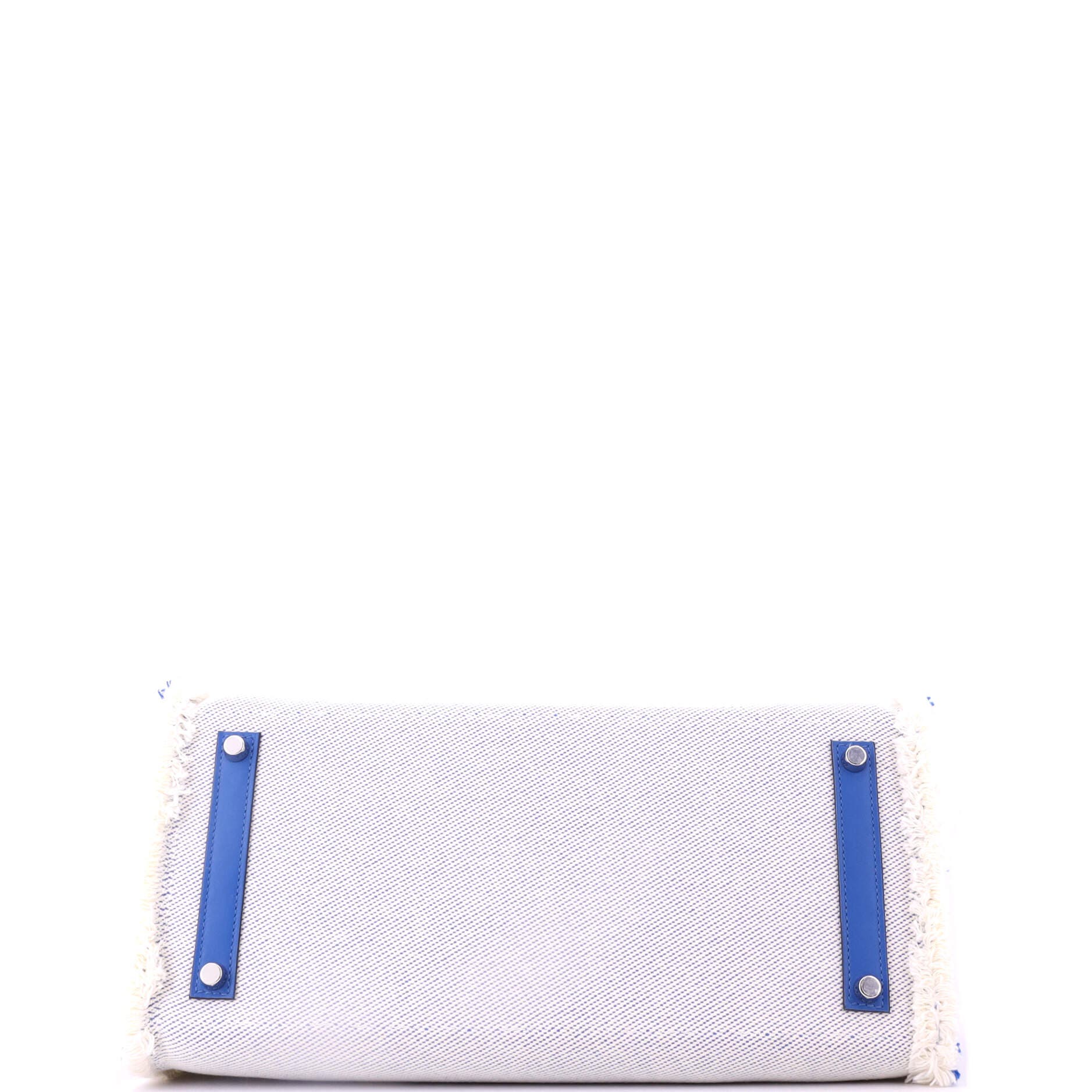 Pre-Owned Hermes Fray Fray Birkin Bag Toile and Swift 35, Alternate, color, Bleu France