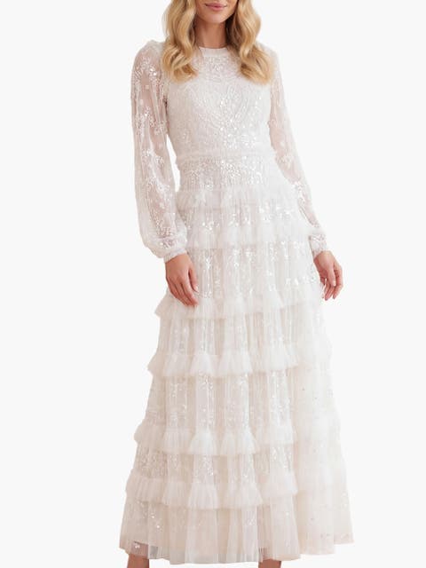 astraea 3d lace maxi dress in white Albinae Maxi Dress Bright White main image 0