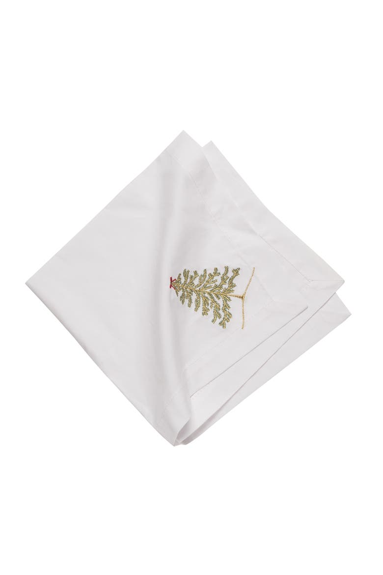 Christmas Tree Forest Napkin, Main, color, Green