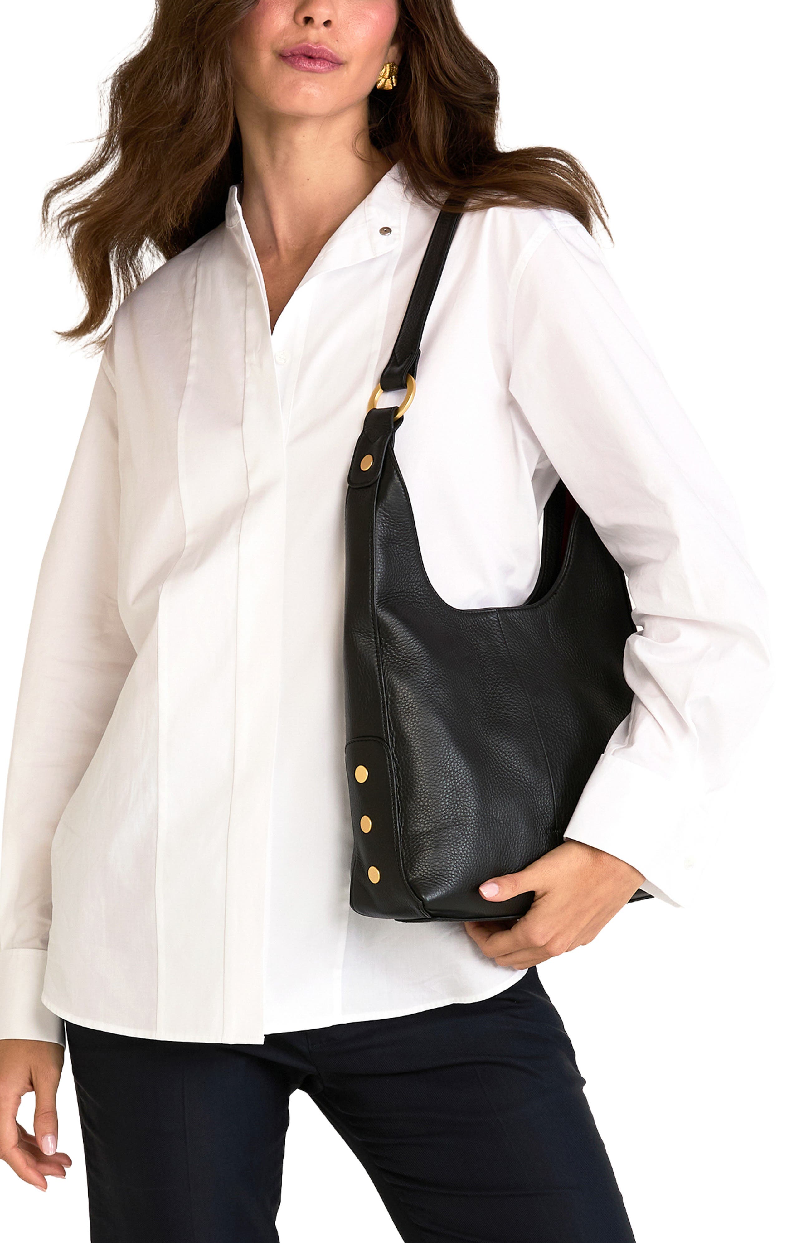 HAMMITT Tim Medium Hobo Bag, Alternate, color, Black/ Brushed Gold