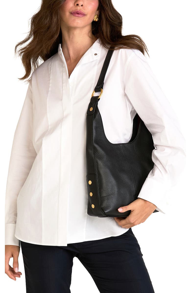 HAMMITT Tim Medium Hobo Bag, Alternate, color, Black/ Brushed Gold