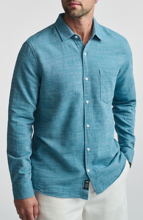 Texture Cotton Button-Up Shirt