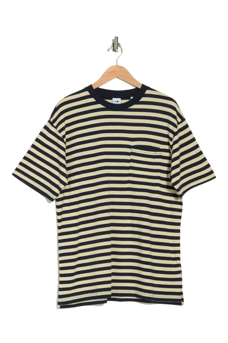 Crewneck Striped Pocket Tee, Alternate, color, NAVY STRIPE