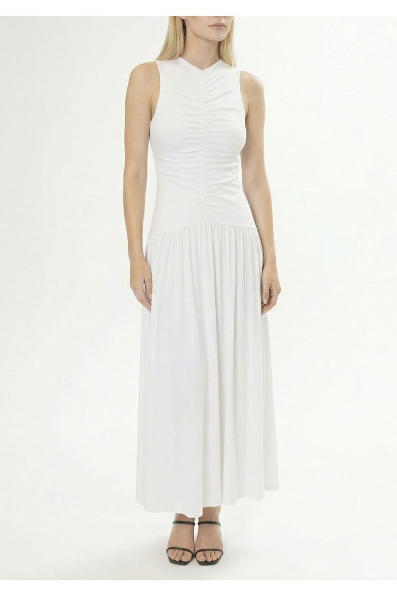 Ella Ruched Jersey Dress, Main, color, White