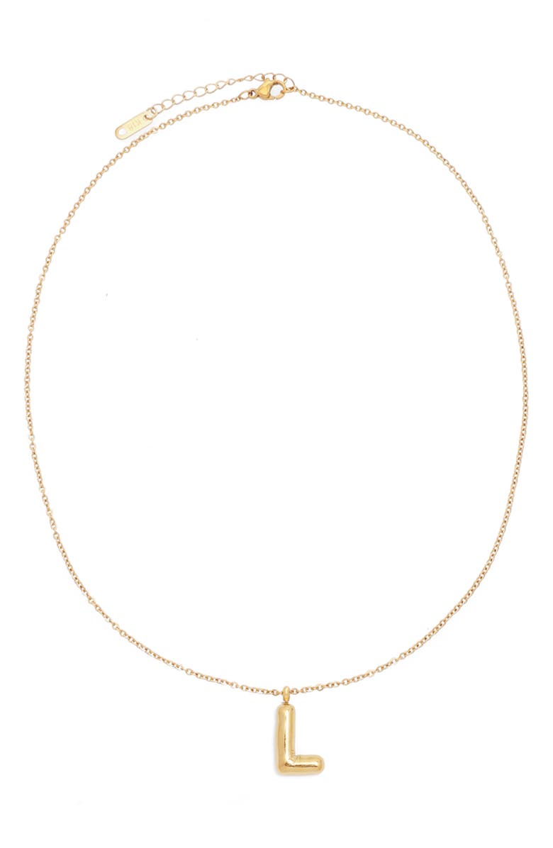 Petit Moments Bubble Initial Necklace, Main, color, Gold - L