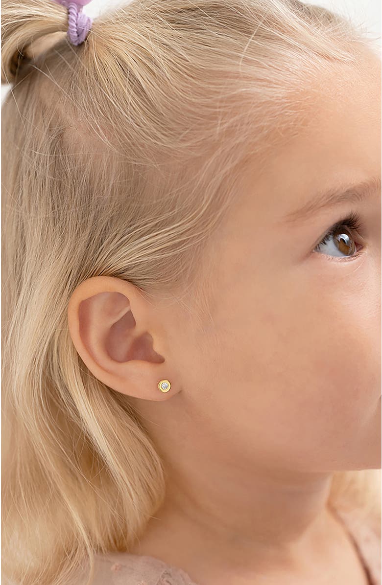 In Season Jewelry 14k Round Bezel Earrings, Alternate, color, Gold