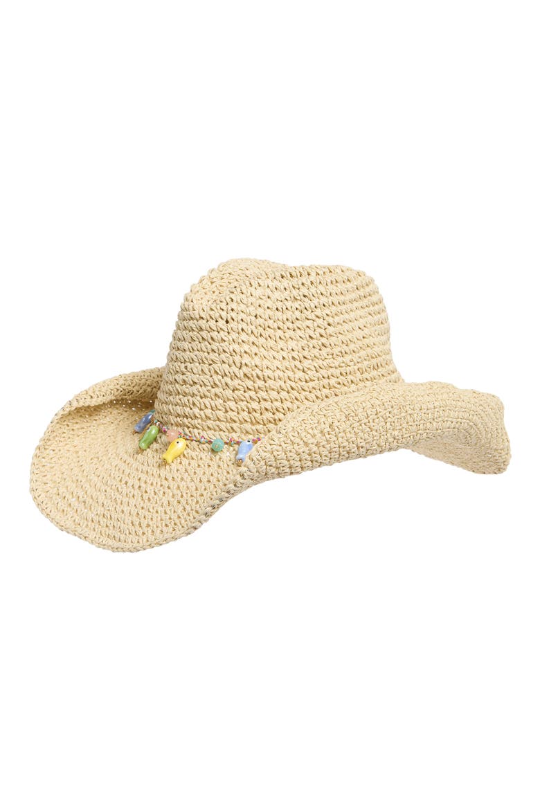Charm Band Straw Cowboy Hat, Main, color, NATURAL