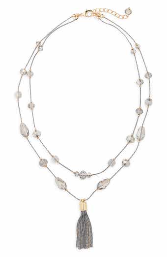 Tasha Tassel Pendant Beaded Station Layered Necklace