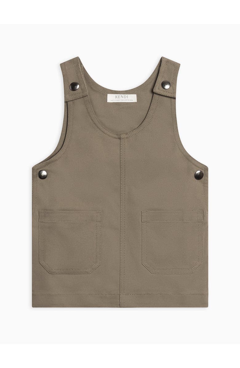 Kendi Alma Twill Jumper Dress, Main, color, Olive