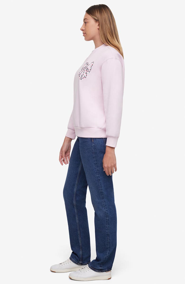 Wildfox Charlie Christmas Bow Sweatshirt, Alternate, color, Lilac Snow