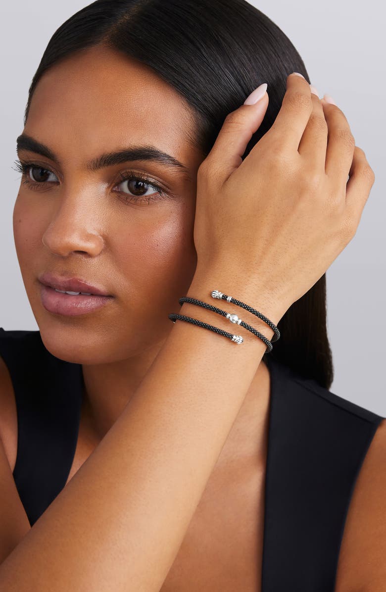 LAGOS Caviar Bead Wrap Bracelet, Alternate, color, Sterling Silver
