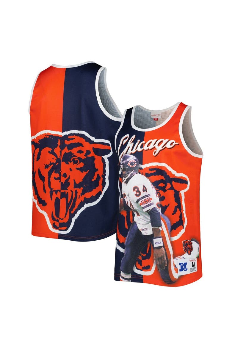 Men's Mitchell & Ness Walter Payton Navy/Orange Chicago Bears Retired Player Graphic Tank Top, Main, color, Navy