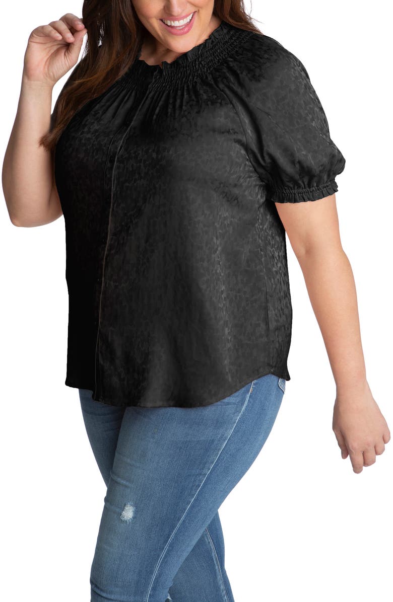 Adyson Parker Smock Neck Jacquard Blouse, Main, color,