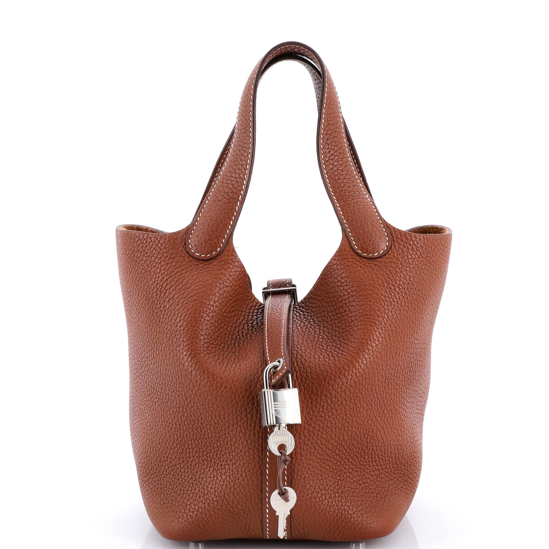 Pre-Owned Hermes Picotin Lock Bag Clemence PM, Main, color, Gold