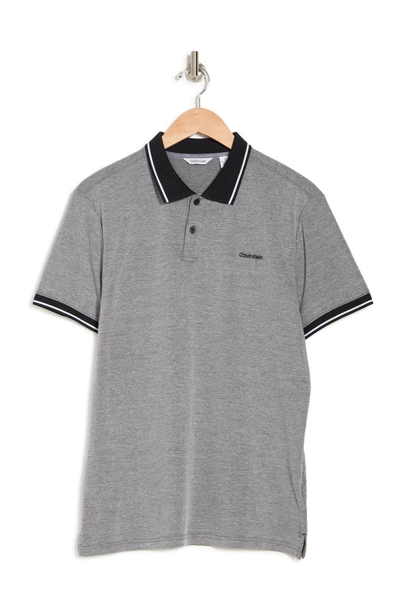 Calvin Klein Two-Tone Performance Pique Polo, Alternate, color,