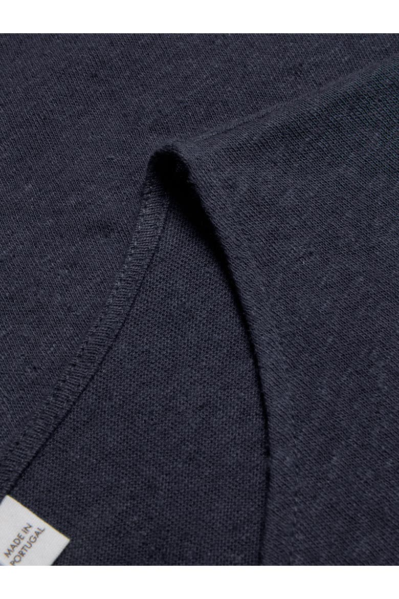 Linen Blend Long Sleeve T-Shirt, Alternate, color, Navy