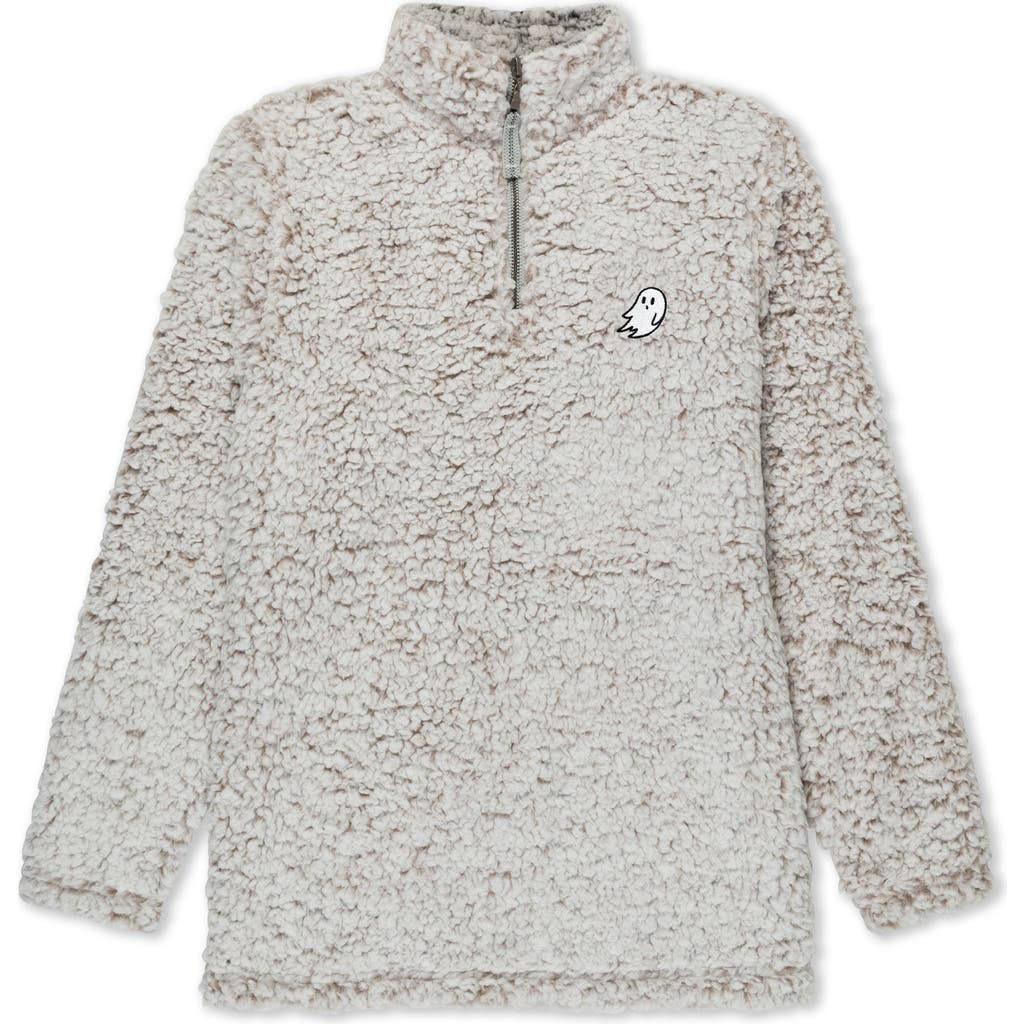 Dalix Womens Ghost Faux Quarter Zip Pullover In Brown