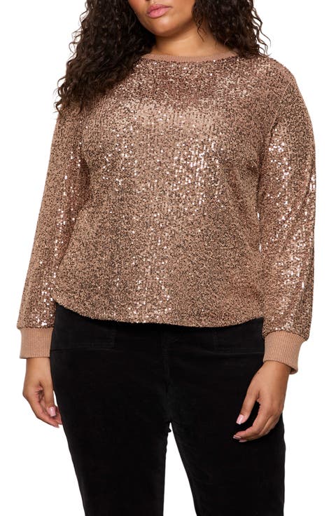 Sparkle Together Sequin Top (Plus)