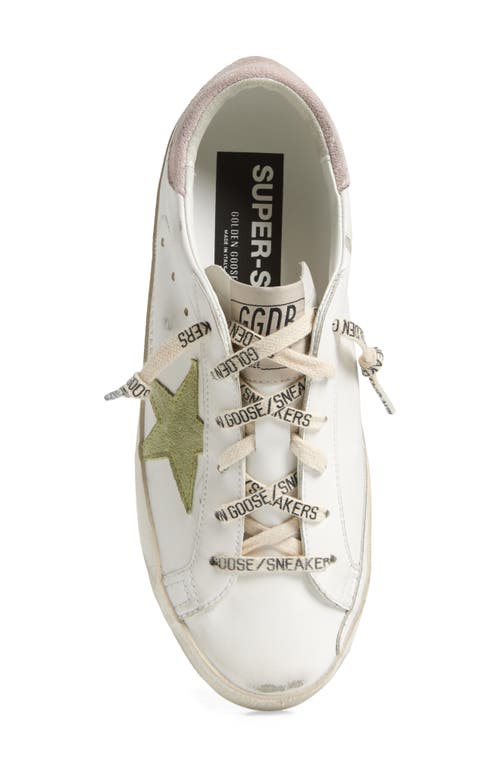 Golden Goose Super-star Bio Sneaker In White/light Green/pink