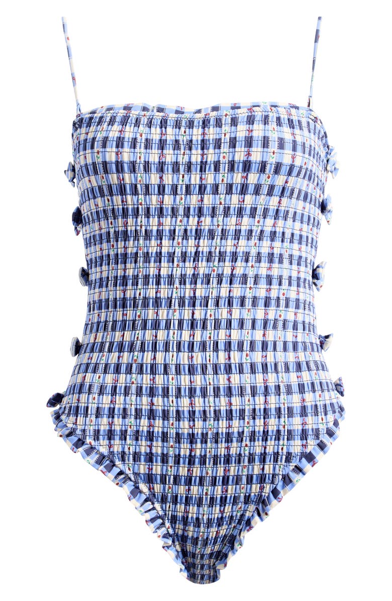 Damson Madder Betty Smocked One-Piece Swimsuit, Alternate, color, 